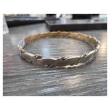 Sterling Silver and Brass Bangle Bracelet