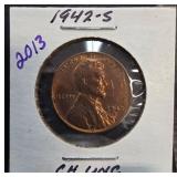 1942-S Lincoln Wheat Cent in Holder