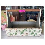 Metal Carrying Basket With Floral Design