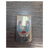 Decorative Money Clip With Inlay Horseshoe Design