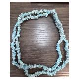 Double-Strand Blue Gemstone Chip Necklace