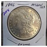 1896 Morgan Silver Dollar MS60/63