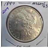 1897 Morgan Silver Dollar, CH. UNC Grade
