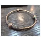 Sterling Silver Bangle with Bead Design 13.2g