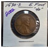 1930-S Lincoln Wheat Cent in EF Condition