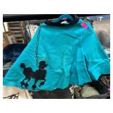 Vtg Turquoise Felt Poodle Skirt by The Sportswear