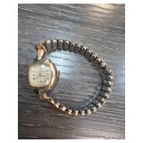 Gold Plate Broadway Watch With Stretch Band