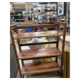 Wooden Four-Tier Folding Shelving Unit