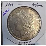 1903 Morgan Silver Dollar in AU/UNC Condition