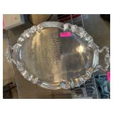 Decorative Silver-Tone Serving Tray