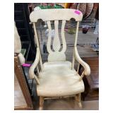 Wooden Rocking Chair with Slatted Back
