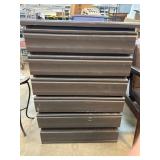 Gray Wooden Five-Drawer Dresser