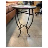 Metal Accent Table With Mosaic Top