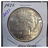1922 High-Grade Peace Dollar