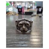 Sterling Silver Lion Head Ring Sz 10