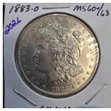 1883-O Morgan Silver Dollar MS60/MS63
