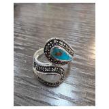 Sterling Silver Sz 7 Adjustable Ring