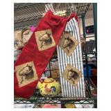 Two Horse-Themed Fabric Wine Bags