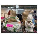 Decorative Ceramic Goose and Bunny Figures