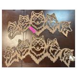 Wooden Laser-Cut Wolf Motif Panels