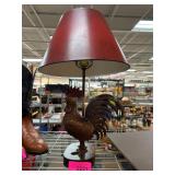 Fredrick Cooper Metal Rooster Table Lamp With Red