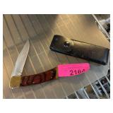 Folding Knife with Brass Bolster and Wood Handle