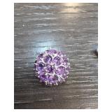 Sterling Silver Pendant with Purple Stones