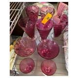Purple Glassware With Etched Design