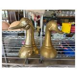 Brass Duck Head Bookends