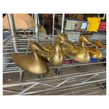 Four Brass Duck Figurines