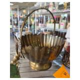Brass Decorative Basket with Bow Handle