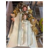 Wooden Angel Trio Decoration with Gold Accents