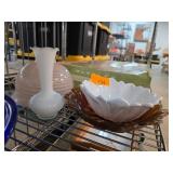 Decorative Glassware Assortment with Vase and Bowl