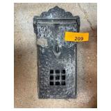 Hammered Metal Wall-Mount Mailbox