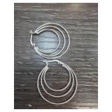 Sterling Silver Hoop Earrings Set