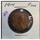 1914 Lincoln Wheat Cent in Fine Condition
