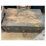 Vintage Wooden-Style Trunk with Floral Interior