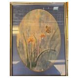 Framed 1985 Joan McKey Painting of Butterfly