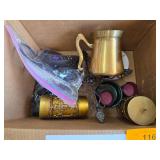 Brass Pitcher and Decorative Household Lot