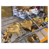 Three Brass Heart-Shaped Dish Designs by Gloria