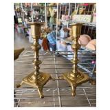 Brass Candlesticks with Felt Bases