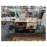 Bormioli Rocco Verdi Glass Cups and Decorative Tra