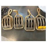 Four Wooden Pulley Blocks