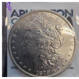 1879 Morgan Silver Dollar in Protective Sleeve