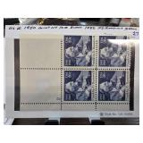 1952 Franklin Roosevelt Plate Block Stamps