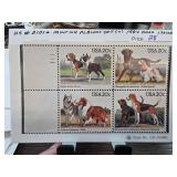Mint 1984 USA 20c Dog Stamps Block Set