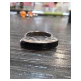 Sterling Silver Ring With Black Inlay, Sz 7