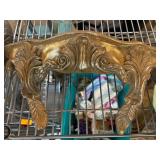 Gold-Tone Ornate Wall Shelf with Decorative Detail