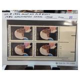 1982 Washington 20c Plate Block Stamps