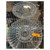 Two Decorative Clear Glass Trays